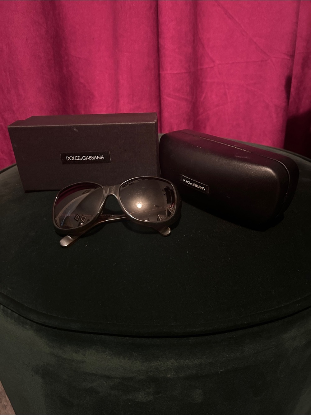 Dolce & Gabbana Black Gradient Oversized Women's Sunglasses with Case